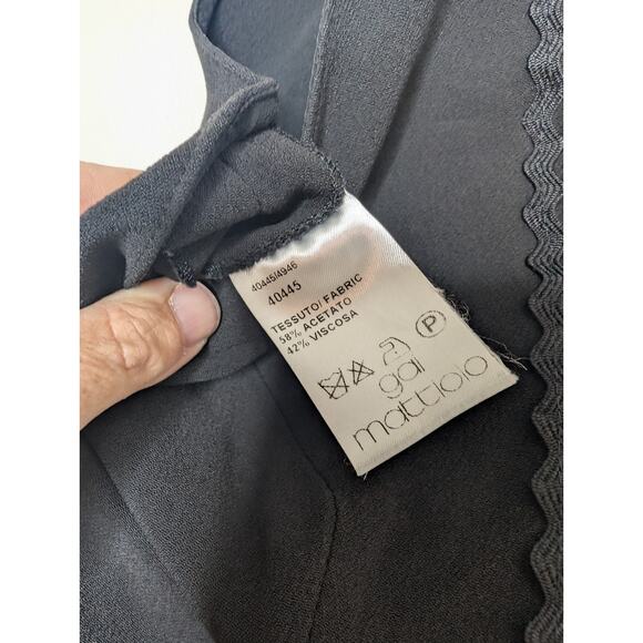 Gai Mattiolo Black Sheath Dress With Ruffles Size 46 (US 10 - See Measurements) - Picture 5 of 13